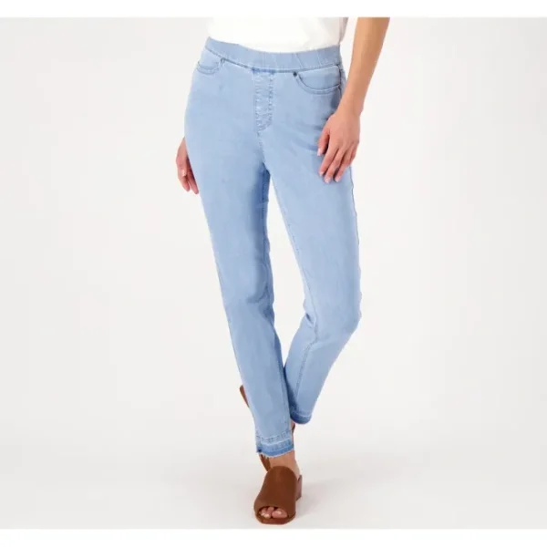 Shop All<Isaac Mizrahi Live! True Denim Reg Pull On Slim Ankle Jean - a world of fashionable women's clothing, including a wide selection of dresses and trendy accessories.