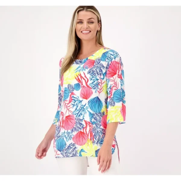 Shop All<J Jason Wu Printed Chiffon Blouse with Knit Tank Top - a world of fashionable women's clothing, including a wide selection of dresses and trendy accessories.