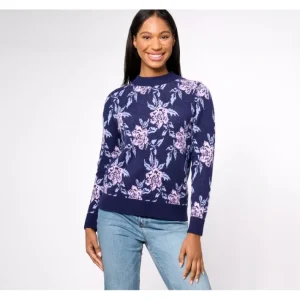 Fashion<Jacquard Floral Mock Neck Long-Sleeve Pullover - a world of fashionable women's clothing, including a wide selection of dresses and trendy accessories.