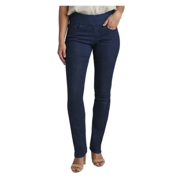 Shop All<JAG Jeans Peri Mid Rise Straight Leg Pull-On Je ans - Ink - a world of fashionable women's clothing, including a wide selection of dresses and trendy accessories.