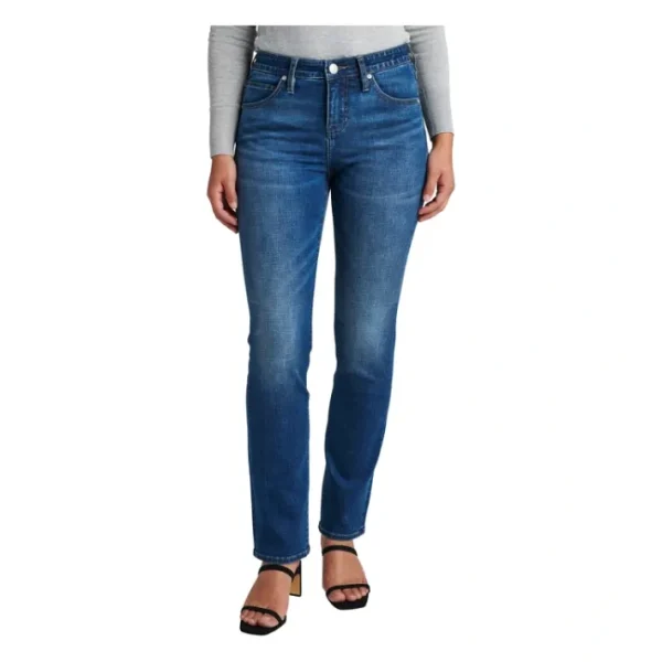 Shop All<JAG Jeans Petite Ruby Mid Rise Straight Leg Jea ns -Thorne Blu - a world of fashionable women's clothing, including a wide selection of dresses and trendy accessories.