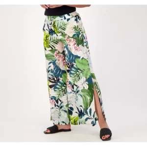 Fashion<Jantzen Regular Wide Leg Printed Pull-On Woven Cover-Up Pants - a world of fashionable women's clothing, including a wide selection of dresses and trendy accessories.