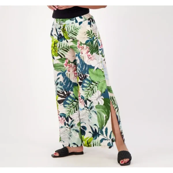 Fashion<Jantzen Regular Wide Leg Printed Pull-On Woven Cover-Up Pants - a world of fashionable women's clothing, including a wide selection of dresses and trendy accessories.