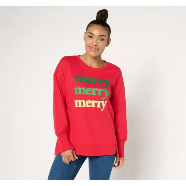 Fashion<Jingle Belles by Kim Gravel Merry Merry Merry Sweatshirt - a world of fashionable women's clothing, including a wide selection of dresses and trendy accessories.
