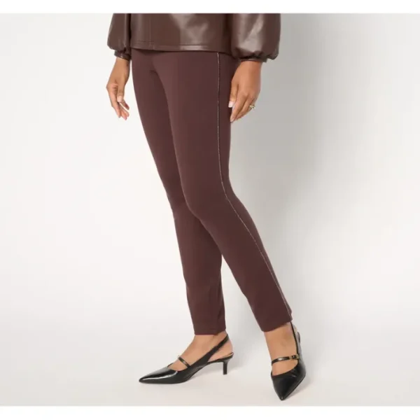 Shop All<Jingle Belles by Kim Gravel Petite Ponte Bling Hollywood Waist Pant - a world of fashionable women's clothing, including a wide selection of dresses and trendy accessories.