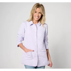 Joan Rivers Floral Quilted Snap-Front Jacket - a world of fashionable women's clothing, including a wide selection of dresses and trendy accessories.> Coats