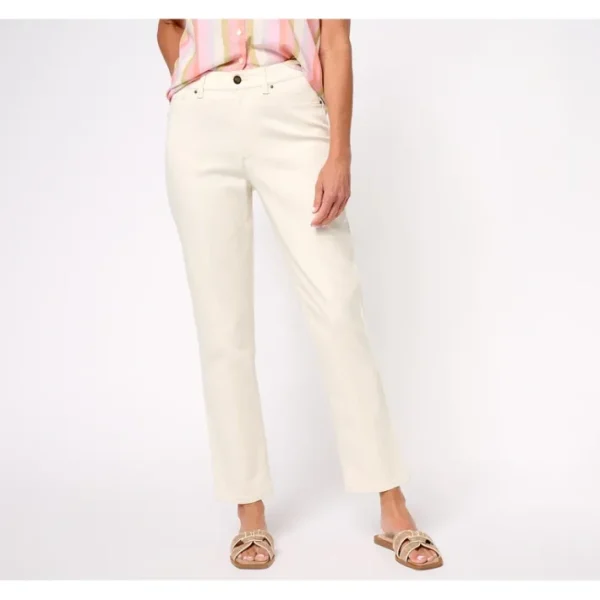 Shop All<Joan Rivers Petite Cotton Blend Stretch Denim Slim Ankle Pant - a world of fashionable women's clothing, including a wide selection of dresses and trendy accessories.
