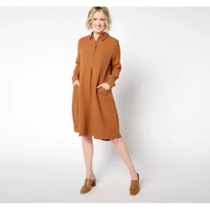 Dresses<Joan Rivers Petite Marshmallow Gauzze Pullover Dress - a world of fashionable women's clothing, including a wide selection of dresses and trendy accessories.