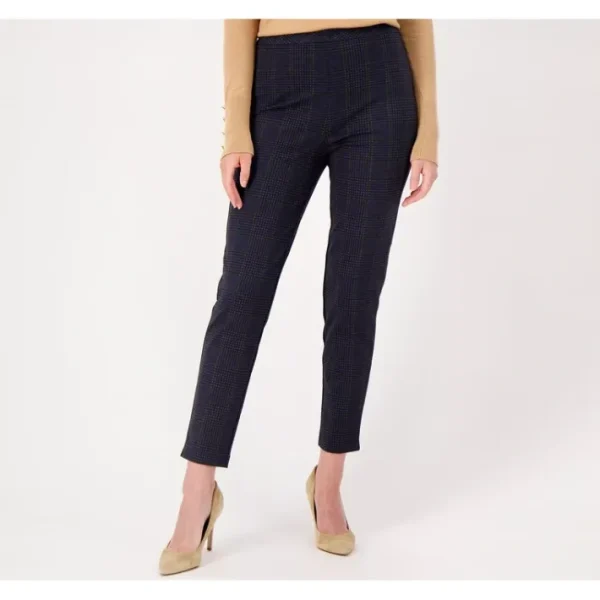 Shop All<Joan Rivers Petite Signature Knit Plaid Ankle Pant - a world of fashionable women's clothing, including a wide selection of dresses and trendy accessories.