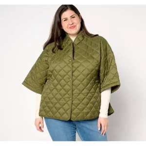 Fashion<Joan Rivers Quilted 3/4 Sleeve Mock Neck Puffer Jacket - a world of fashionable women's clothing, including a wide selection of dresses and trendy accessories.