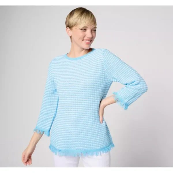 Fashion<Joan Rivers Red Carpet Novelty Stitch Fringe Sweater - a world of fashionable women's clothing, including a wide selection of dresses and trendy accessories.