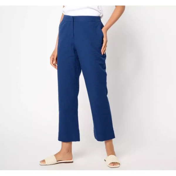 Shop All<Joan Rivers Regular Woven Seersucker Ankle Pants - a world of fashionable women's clothing, including a wide selection of dresses and trendy accessories.