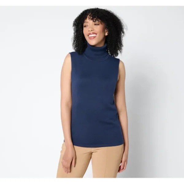 Shop All<Joan Rivers Wardrobe Builder Sweater Sleeveless Turtleneck - a world of fashionable women's clothing, including a wide selection of dresses and trendy accessories.