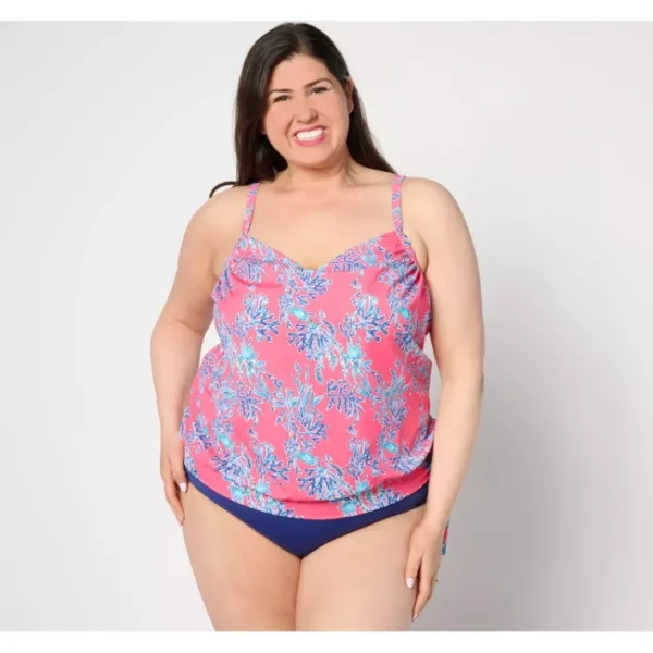 Shop All<Kim Gravel x Swimsuits For All Side Tie V-Neck Tankini - a world of fashionable women's clothing, including a wide selection of dresses and trendy accessories.