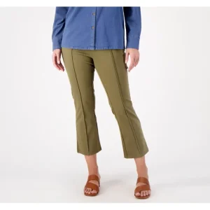 Fashion<Knit Easy Flex Twill Crop Kick Pants - a world of fashionable women's clothing, including a wide selection of dresses and trendy accessories.