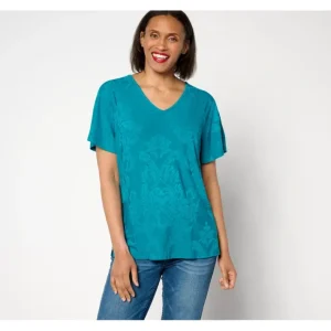 Fashion<Knit Raglan Flutter Sleeve V-Neck Top - a world of fashionable women's clothing, including a wide selection of dresses and trendy accessories.