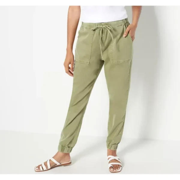 Shop All<Laurie Felt Daisy Denim Jogger Pants - Pesto - a world of fashionable women's clothing, including a wide selection of dresses and trendy accessories.