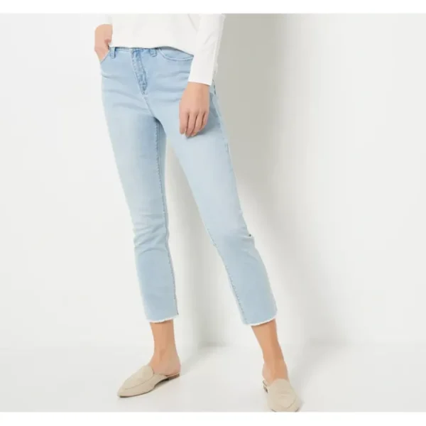 Shop All<Laurie Felt Reg_Daisy Denim Crop Easy Skinny Jeans w/ with Raw Hem - a world of fashionable women's clothing, including a wide selection of dresses and trendy accessories.