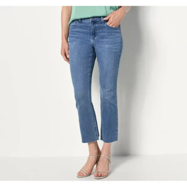 Shop All<Laurie Felt Regular Classic Denim Crop Bootcut Jeans w/Raw Hem - a world of fashionable women's clothing, including a wide selection of dresses and trendy accessories.