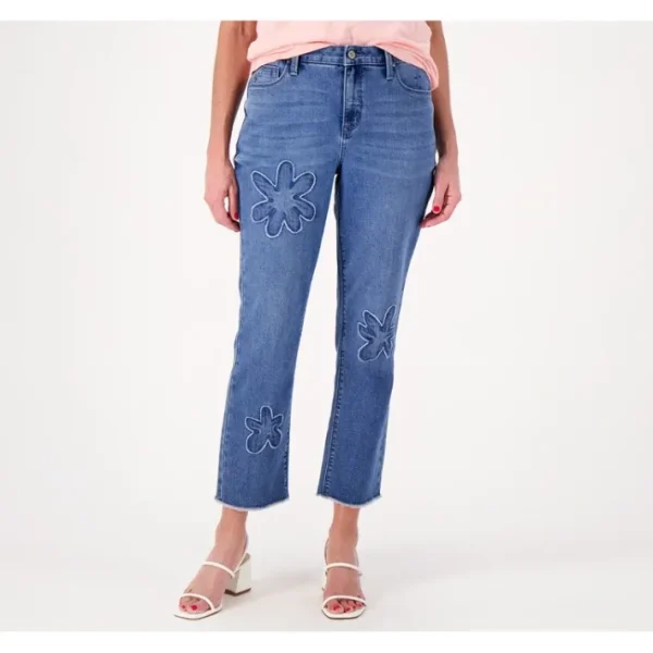 Shop All<Laurie Felt Regular Forever Denim Floral Crop Straight Jean - a world of fashionable women's clothing, including a wide selection of dresses and trendy accessories.