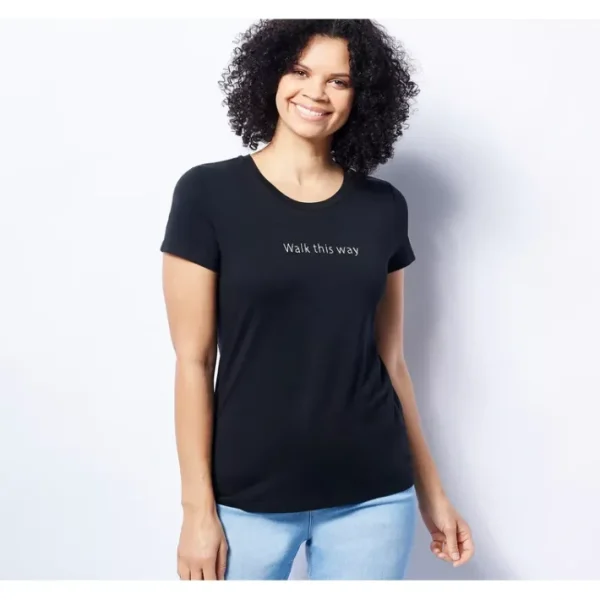 Shop All<Laurie Felt Scoop Neck Quote Tee with Short Sleeves - a world of fashionable women's clothing, including a wide selection of dresses and trendy accessories.