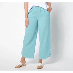 Fashion<LOGO by Lori Goldstein Beach to Street Double Cloth Pants - a world of fashionable women's clothing, including a wide selection of dresses and trendy accessories.