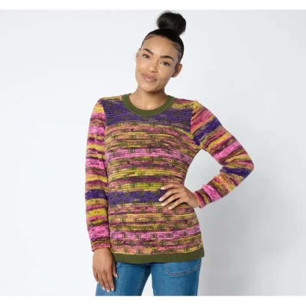 Shop All<LOGO by Lori Goldstein Crew Neck Long Sleeve Pullover - a world of fashionable women's clothing, including a wide selection of dresses and trendy accessories.