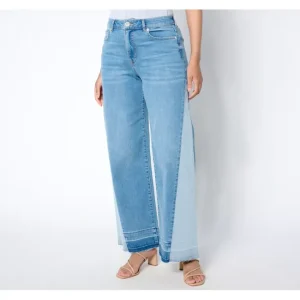 Fashion<LOGO by Lori Goldstein Pet. Wide Leg Ankle w/Release Hem Jean - a world of fashionable women's clothing, including a wide selection of dresses and trendy accessories.