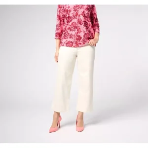Fashion<LOGO by Lori Goldstein Petite Natural Wide-Leg Crop Jeans - a world of fashionable women's clothing, including a wide selection of dresses and trendy accessories.