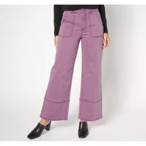 Fashion<LOGO by Lori Goldstein Petite Twill Wide Leg Jeans - a world of fashionable women's clothing, including a wide selection of dresses and trendy accessories.