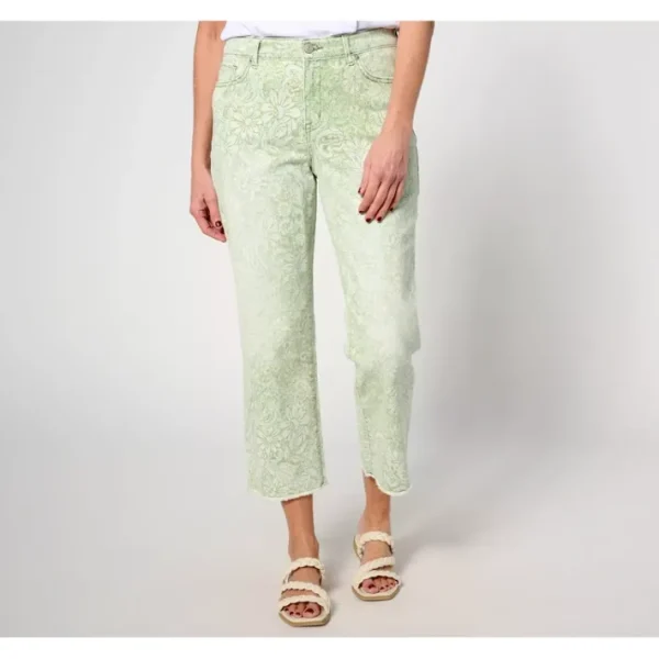Shop All<LOGO by Lori Goldstein Regular Floral Printed Boyfriend Jeans - a world of fashionable women's clothing, including a wide selection of dresses and trendy accessories.