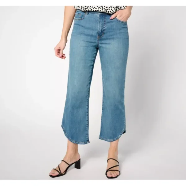 Shop All<LOGO by Lori Goldstein Regular Relaxed Ankle Jeans w/ Tulip Hem - a world of fashionable women's clothing, including a wide selection of dresses and trendy accessories.