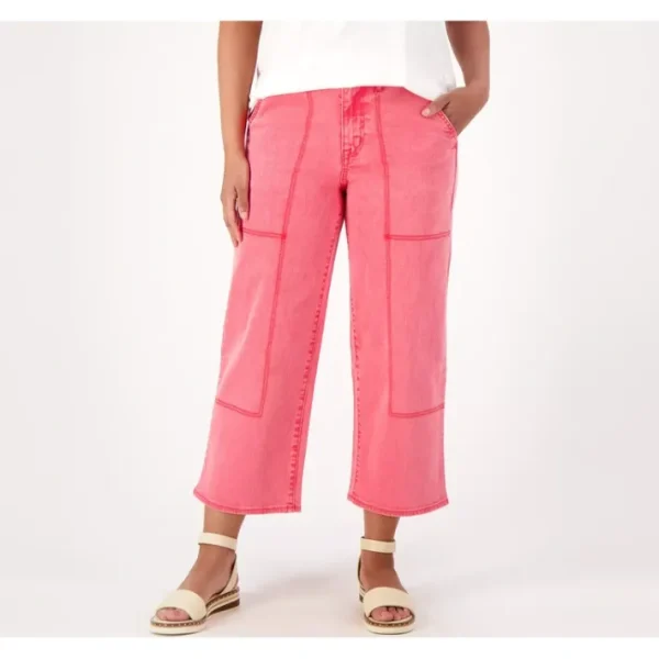 Fashion<LOGO by Lori Goldstein Regular Sunfaded Wide Leg Jean - a world of fashionable women's clothing, including a wide selection of dresses and trendy accessories.