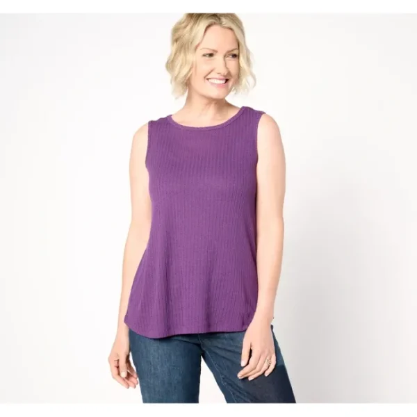 Shop All<LOGO Layers by Lori Goldstein Crewneck Shirtail Tank - a world of fashionable women's clothing, including a wide selection of dresses and trendy accessories.