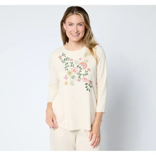 Shop All<LOGO Life by Lori Goldstein 3/4 Sleeve Crew Neck Top - a world of fashionable women's clothing, including a wide selection of dresses and trendy accessories.