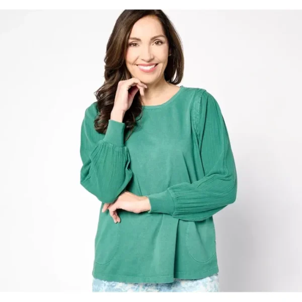 Shop All<LOGO Life by Lori Goldstein Antique Wash Knit Top - a world of fashionable women's clothing, including a wide selection of dresses and trendy accessories.
