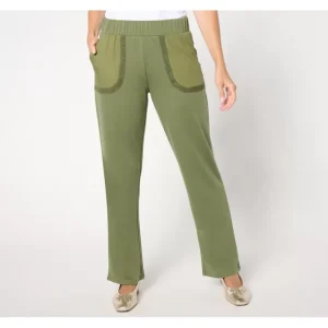 Fashion<LOGO Life by Lori Goldstein Regular Wide Leg Pants with Crochet - a world of fashionable women's clothing, including a wide selection of dresses and trendy accessories.