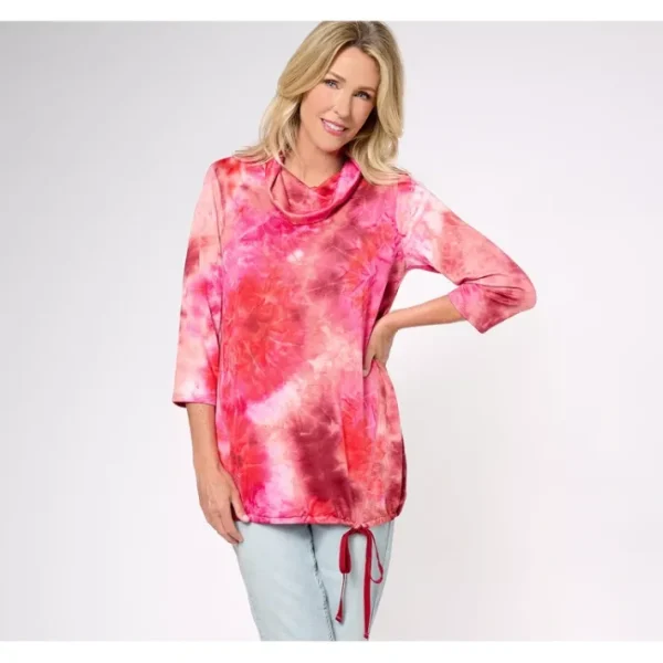 Shop All<LOGO Lounge by Lori Goldstein French Terry Cowl Neck Top - a world of fashionable women's clothing, including a wide selection of dresses and trendy accessories.