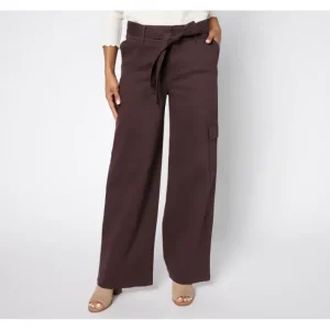 Fashion<Me by Jennie Garth Regular Rowen Wide Leg Pants with Self Belt - a world of fashionable women's clothing, including a wide selection of dresses and trendy accessories.