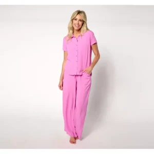 Fashion<MUK LUKS Bed to Beach Short Sleeve and Pant Lounge Set - a world of fashionable women's clothing, including a wide selection of dresses and trendy accessories.