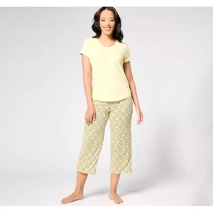 MUK LUKS Cloud Knit Short Sleeve Cropped Pant Pajama Set - a world of fashionable women's clothing, including a wide selection of dresses and trendy accessories.> Dresses