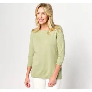 Fashion<Naturals 3/4 Sleeve Boat Neck Sweater - a world of fashionable women's clothing, including a wide selection of dresses and trendy accessories.