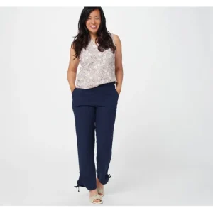 Fashion<Naturals Linen Blend Cinched Ankle Pants - a world of fashionable women's clothing, including a wide selection of dresses and trendy accessories.