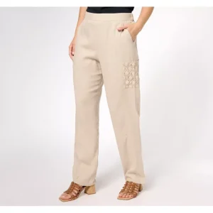 Fashion<Naturals Linen Blend Crochet Detail Pants - a world of fashionable women's clothing, including a wide selection of dresses and trendy accessories.