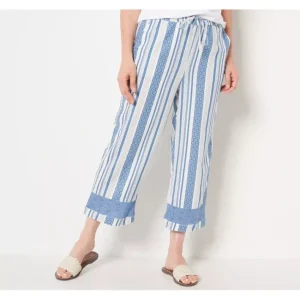 Fashion<Naturals Regular Linen Blend Crop Pants - a world of fashionable women's clothing, including a wide selection of dresses and trendy accessories.