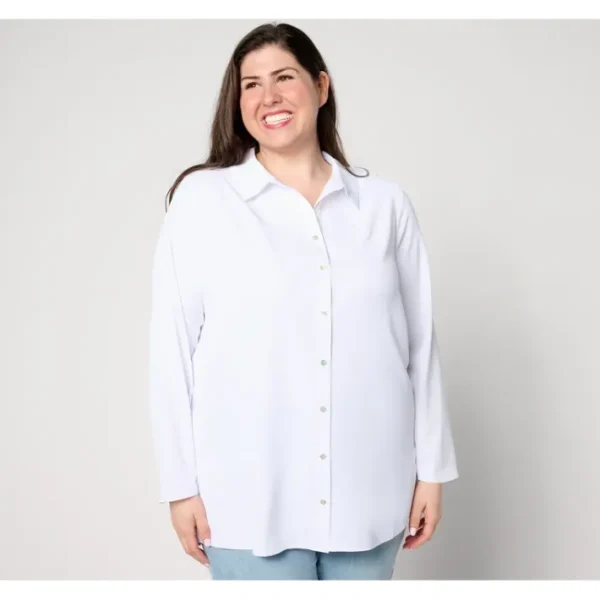 Shop All<nicole by Nicole Miller Boyfriend Blouse - a world of fashionable women's clothing, including a wide selection of dresses and trendy accessories.