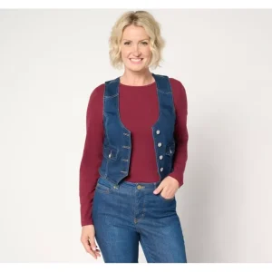 nicole by Nicole Miller Button Front Denim Vest - a world of fashionable women's clothing, including a wide selection of dresses and trendy accessories.> Dresses