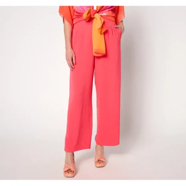 Shop All<nicole by Nicole Miller High Waisted Crepe Pant - a world of fashionable women's clothing, including a wide selection of dresses and trendy accessories.