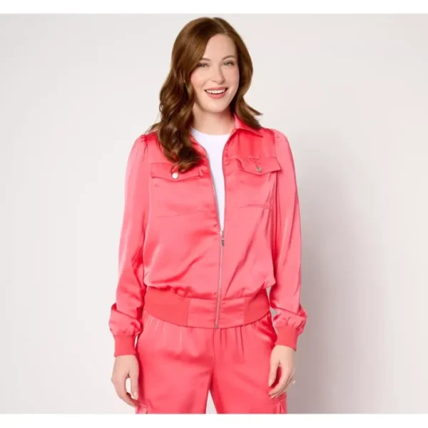 Shop All<nicole by Nicole Miller Satin Jacket - a world of fashionable women's clothing, including a wide selection of dresses and trendy accessories.