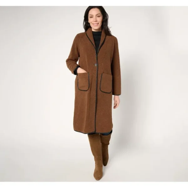 NIC+ZOE Trimmed Teddy Coat - a world of fashionable women's clothing, including a wide selection of dresses and trendy accessories.> Coats